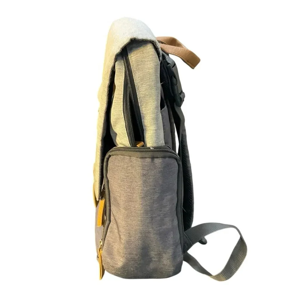 Eddie Bauer First Adventure Backpack Gray Tan Travel Laptop Backpack